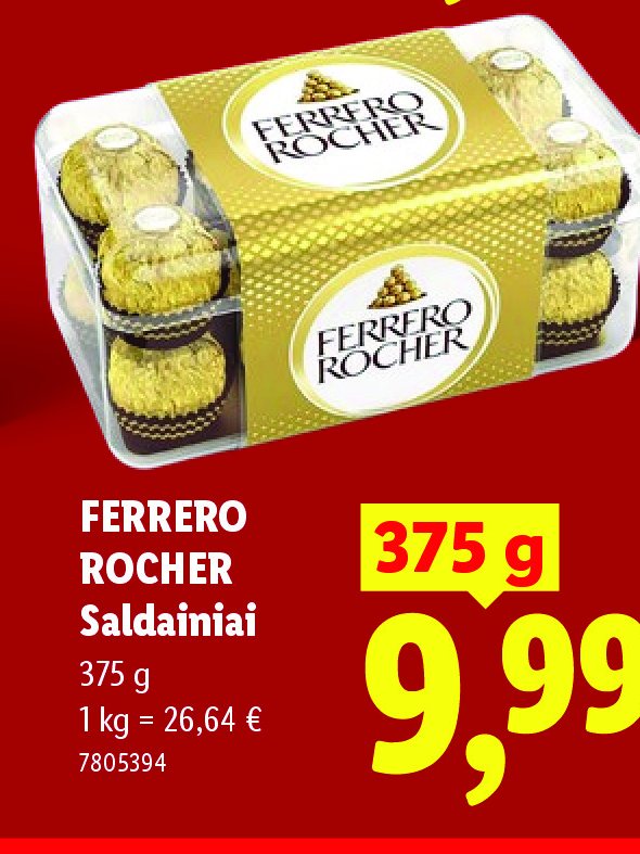FERRERO ROCHER Saldainiai, 375 g