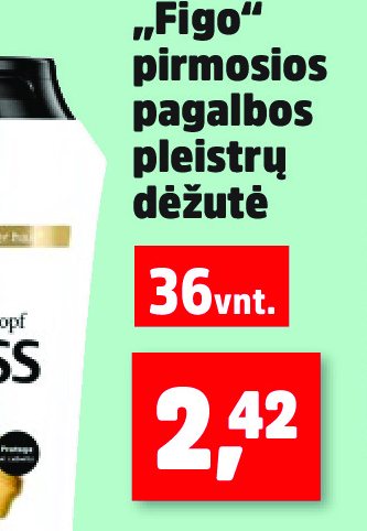 „Figo“ pirmosios pagalbos pleistrų dėžutė, 36 vnt