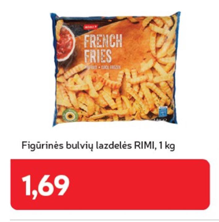 Figūrinės bulvių lazdelės RIMI, 1 kg