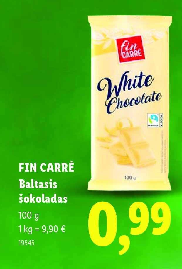 FIN CARRÉ Baltasis šokoladas, 100 g