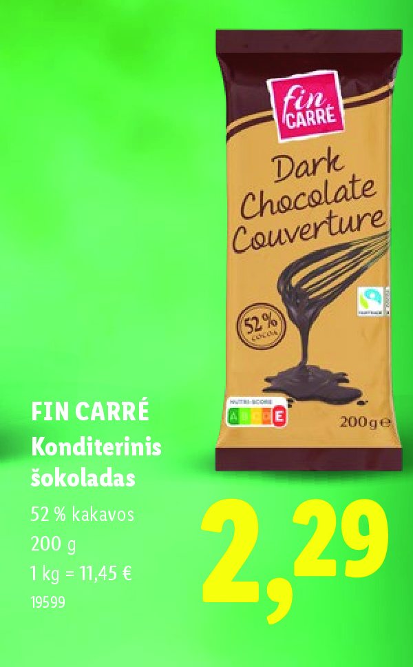 FIN CARRÉ Konditerinis šokoladas, 200 g