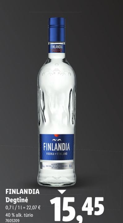 FINLANDIA Degtinė, 0.7 l