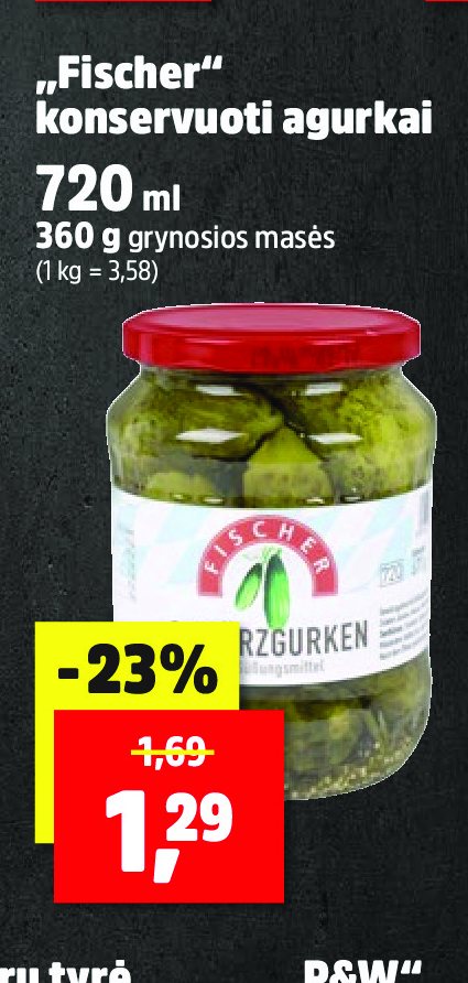 „Fischer“ konservuoti agurkai, 720 ml