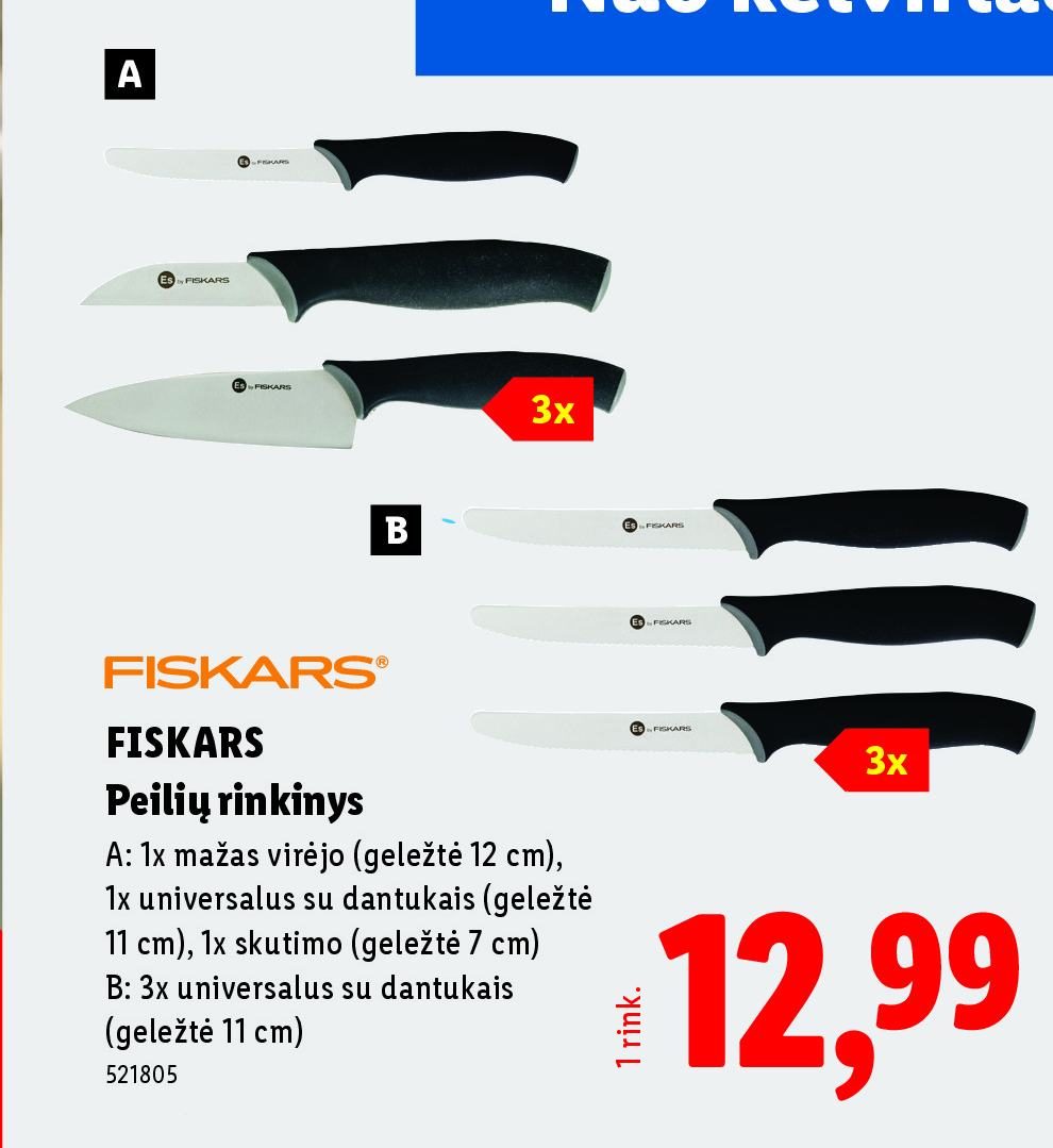 FISKARS Peilių rinkinys, 1 rink.