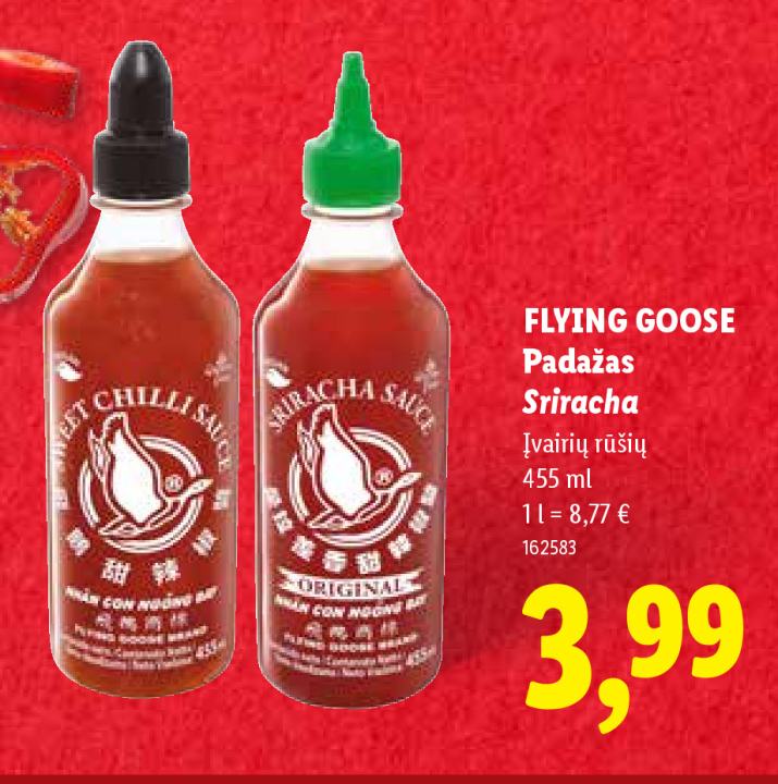 FLYING GOOSE Padažas Sriracha, 455 ml