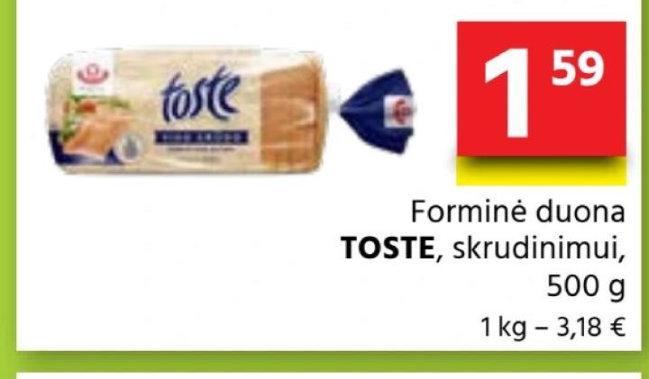 Forminė duona TOSTE, 500 g
