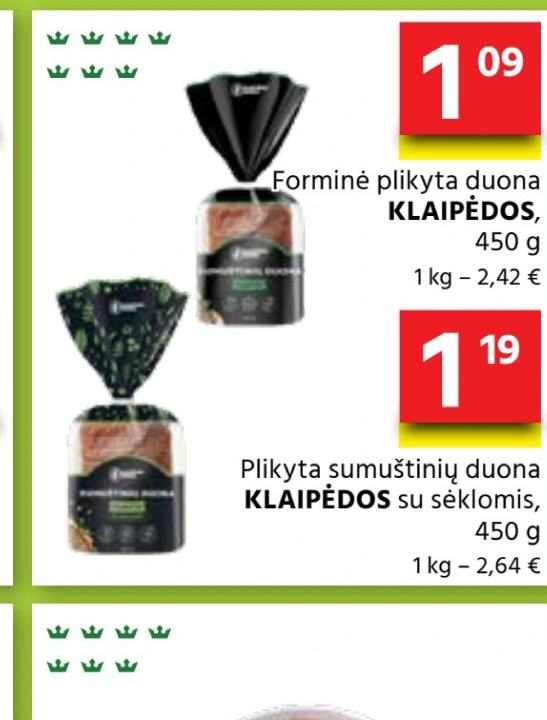 Forminė plikyta duona KLAIPĖDOS, 450 g