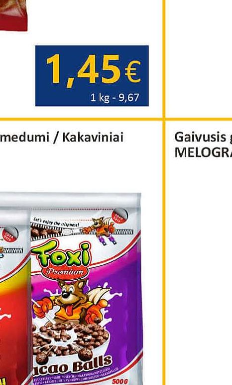 FOXI Kakaviniai rutuliukai, 500 g