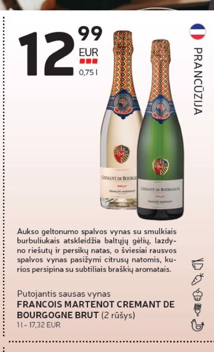 FRANCOIS MARTENOT CREMANT DE BOURGOGNE BRUT, 0.75 l