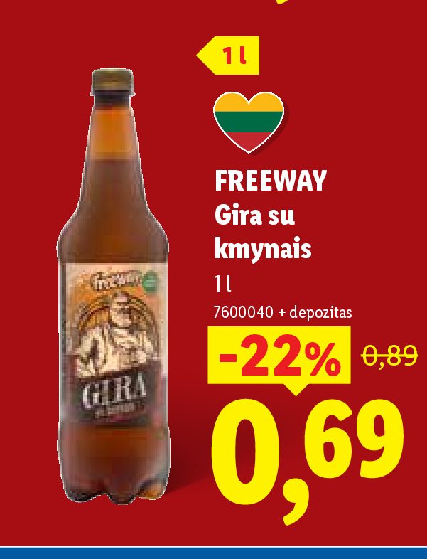 FREEWAY Gira su kmynais, 1 l