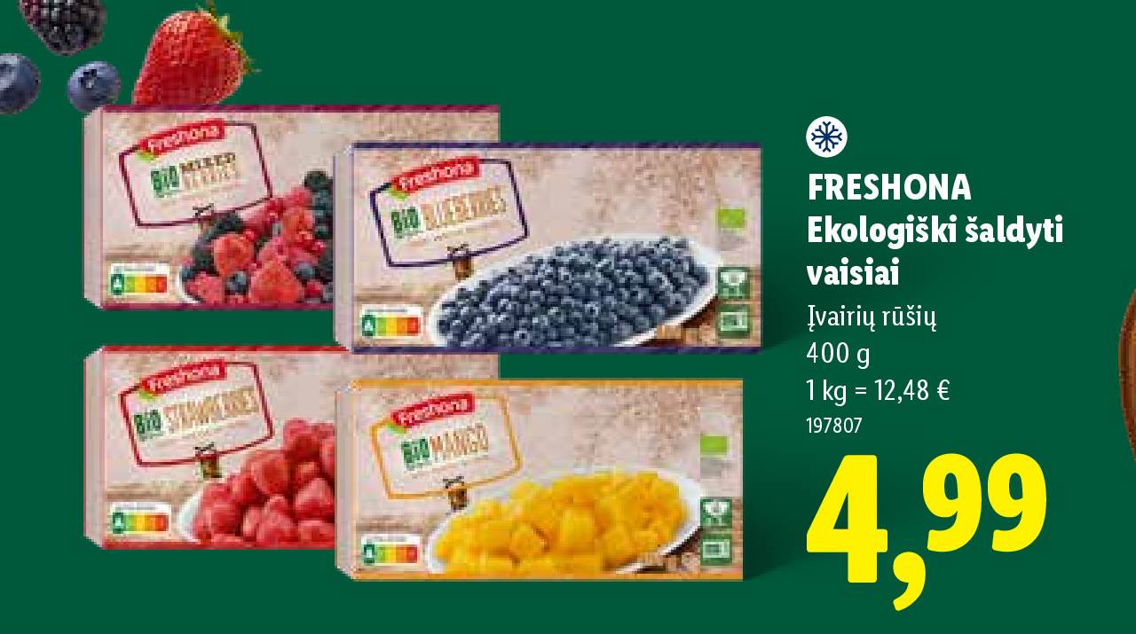 FRESHONA Ekologiški šaldyti vaisiai, 400 g