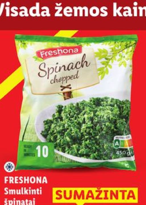 FRESHONA Smulkinti špinatai, 450 g
