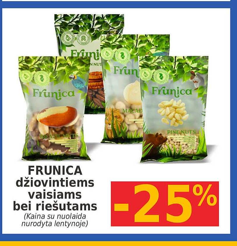 FRUNICA džiovintiems vaisiams bei riešutams