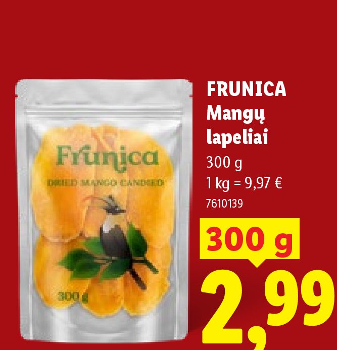 FRUNICA Mangų lapeliai, 300 g
