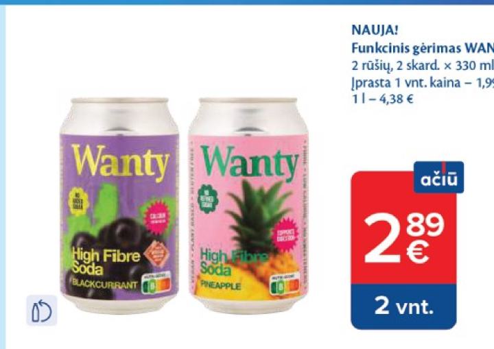 Funkcinis gėrimas WANTY, 2 skard.