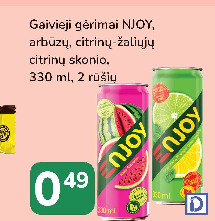 Gaivieji gėrimai NJOY, 330 ml
