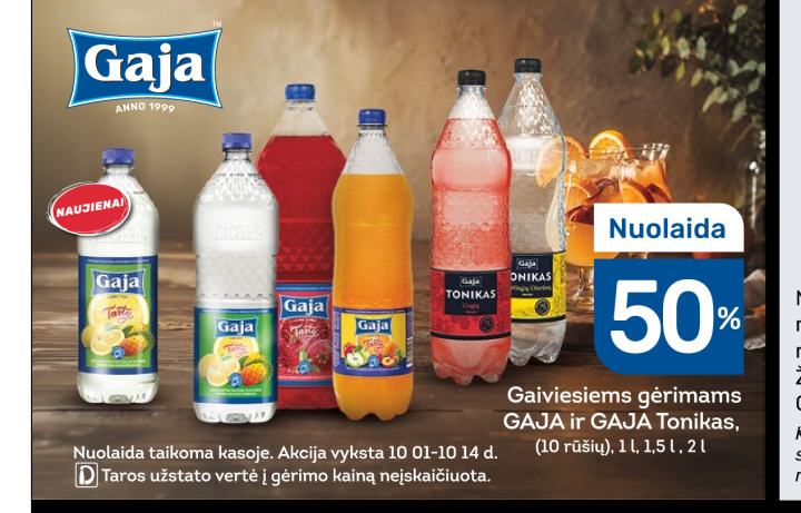 Gaiviesiems gėrimams GAJA ir GAJA Tonikas, 1 l