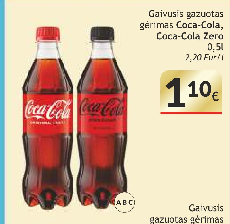 Gaivusis gazuotas gėrimas Coca-Cola, 0.5 l