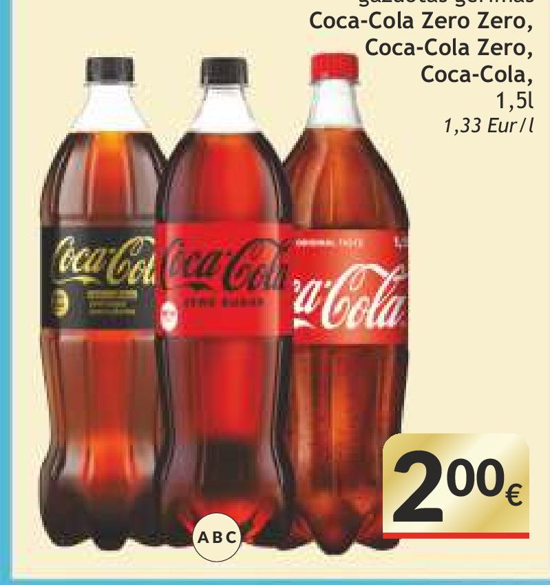 Gaivusis gazuotas gėrimas Coca-Cola Zero Zero, 1.5 l