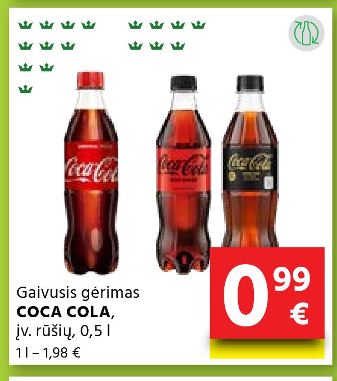 Gaivusis gėrimas COCA COLA, 0.5 l