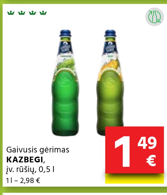 Gaivusis gėrimas KAZBEGI, 0.5 l