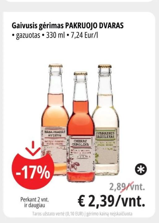 Gaivusis gėrimas PAKRUOJO DVARAS, 330 ml