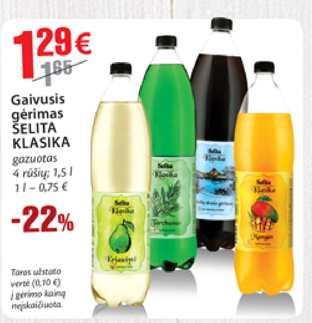 Gaivusis gėrimas ŠELTA KLASIKA, 1.5 l