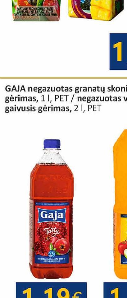 GAJA negazuotas granatų skonio gaivusis gėrimas, 1 l