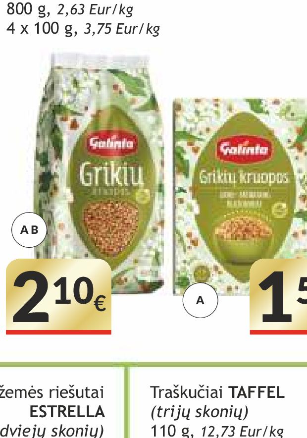 GALINTA Grikių kruopos, 4 x 100 g
