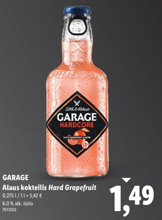 GARAGE Alaus kokteilis Hard Grapefruit, 0.275 l