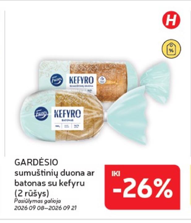 GARDĖSIO sumuštinių duona ar batonas su kefyru