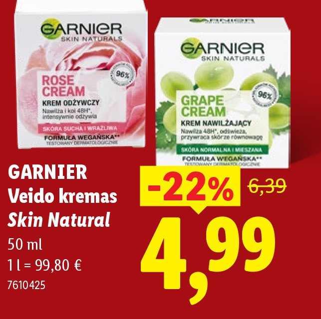 GARNIER Veido kremas Skin Natural, 50 ml