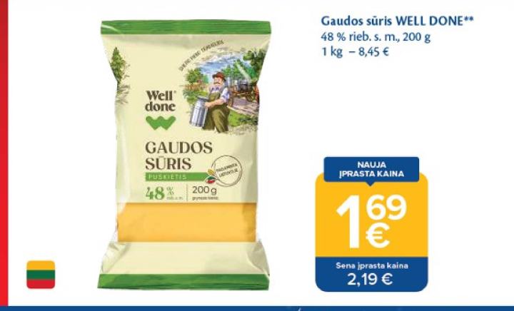 Gaudos sūris WELL DONE, 200 g