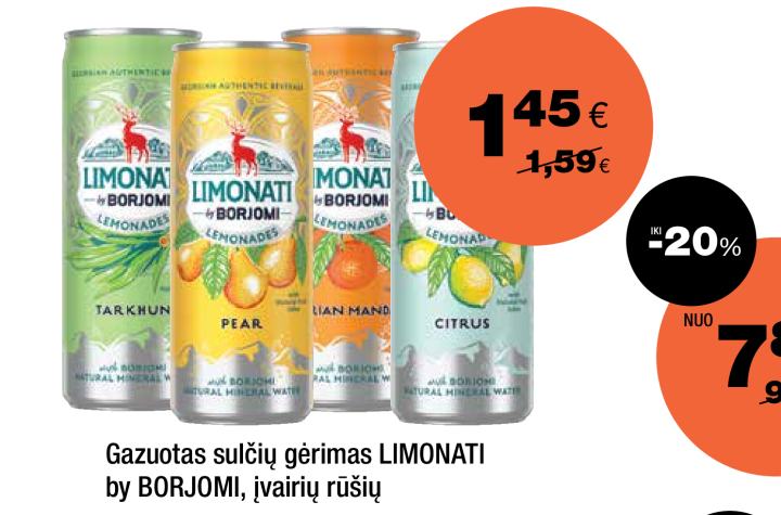 Gazotas sulčių gėrimas LIMONATI by BORJOMI