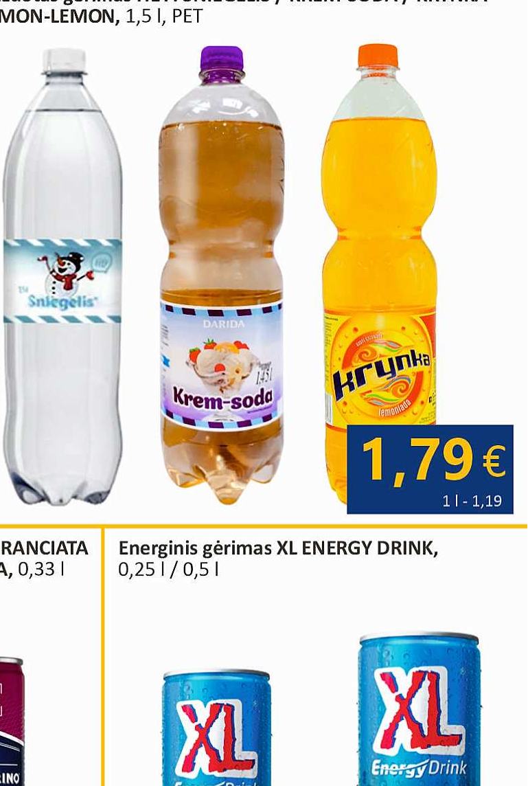 Gazuoatas gėrimas KREM-SODA, 1.5 l