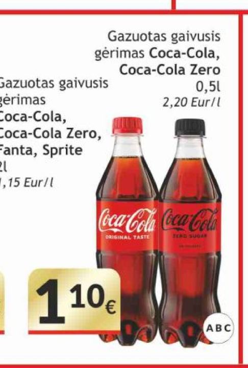 Gazuotas gaivusis gėrimas Coca-Cola, Coca-Cola Zero, 0.5 l