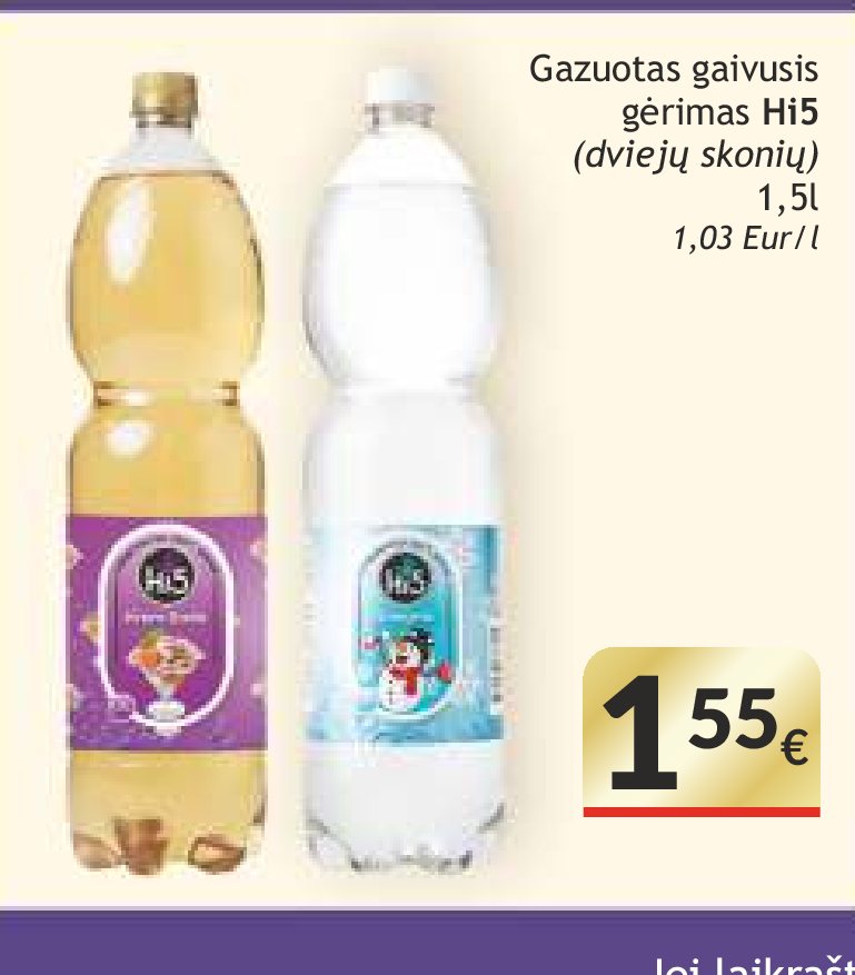 Gazuotas gaivusis gėrimas HI5, 1.5 l