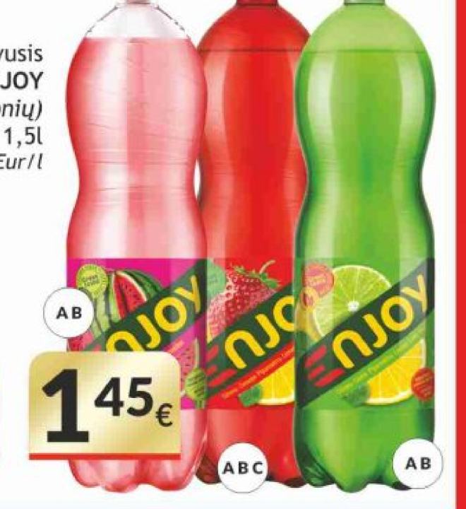 Gazuotas gaivusis gėrimas NJOY, 1.5 l