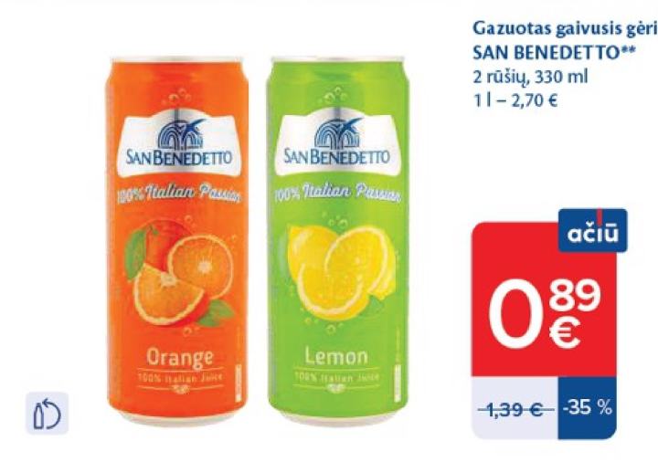Gazuotas gaivusis gėrimas SAN BENEDETTO, 330 ml