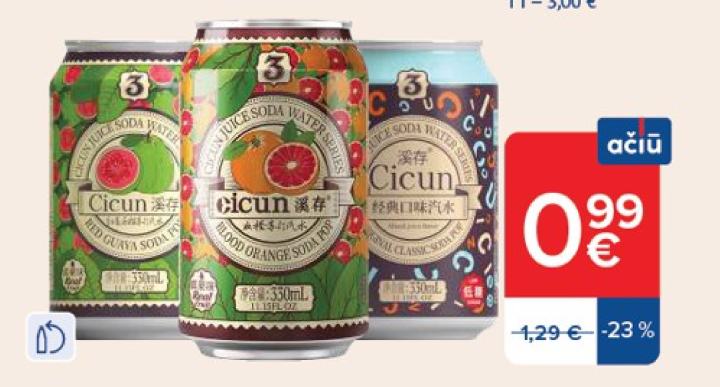 Gazuotas gėrimas CICUN, 330 ml