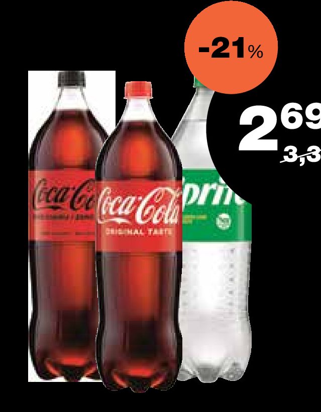 Gazuotas gėrimas COCA-COLA, SPRITE, FANTA