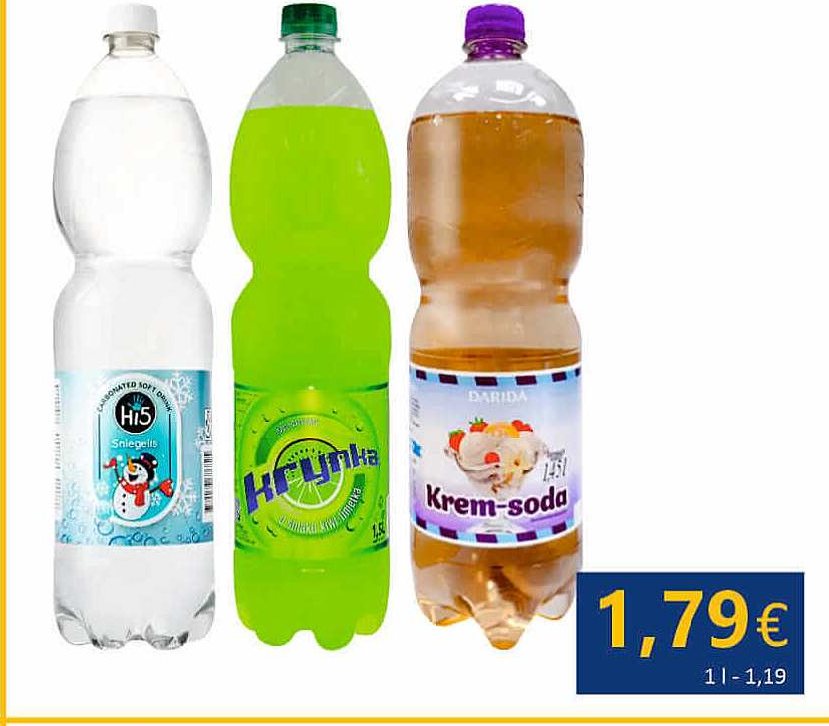 Gazuotas gėrimas HI5 SNIEGELIS / KIWI / KREM-SODA, 1.5 l