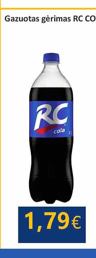 Gazuotas gėrimas RC COLA, 1 l