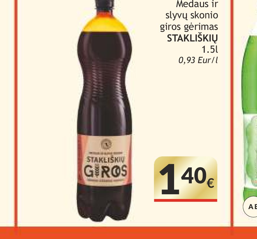Gazuotas natūralus mineralinis vanduo AKVILĖ, 0.5 l