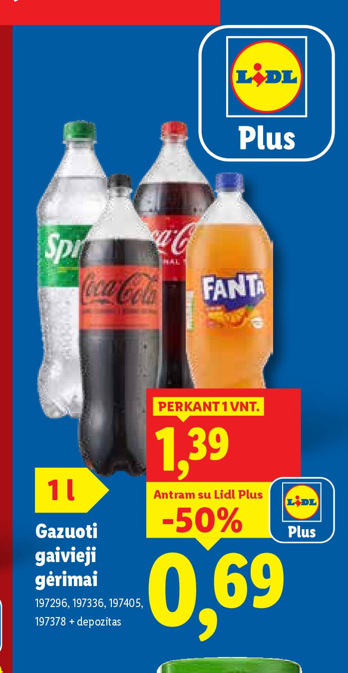 Gazuoti gaivieji gėrimai, 1 l