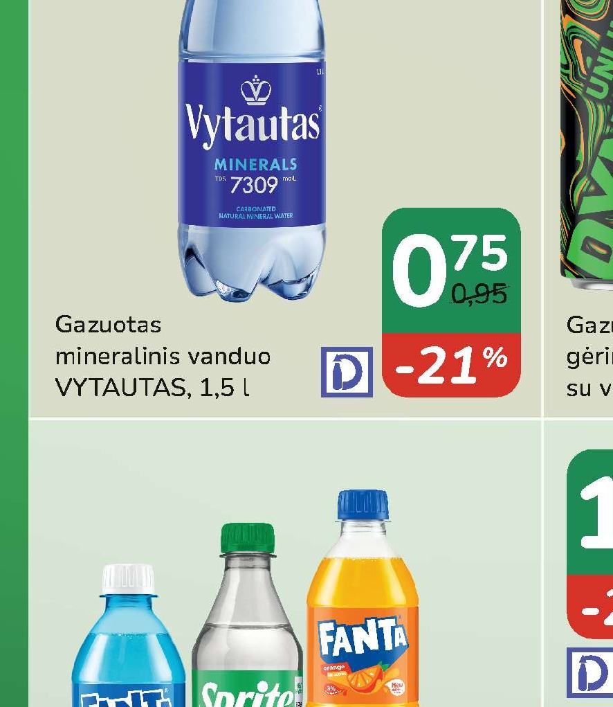 Gazuoti gaivieji gėrimai FANTA, SPRITE, 0.5 l