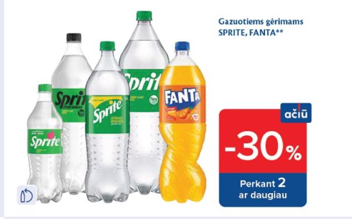 Gazuotiems gėrimams SPRITE, FANTA