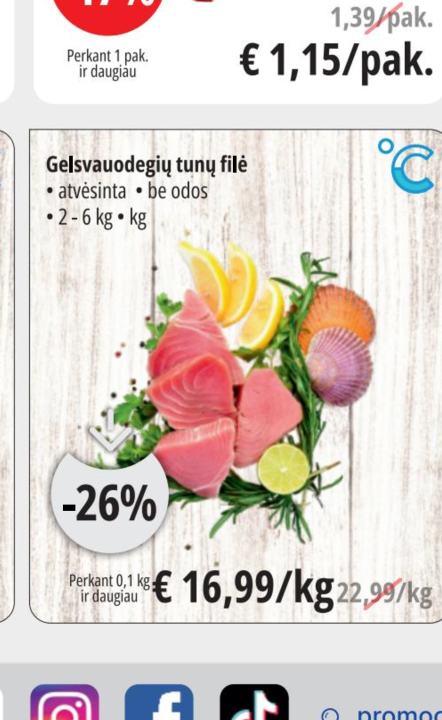 Geisvaūdegių tuno filė, 6 kg