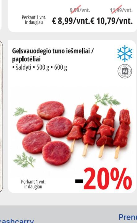 Geisvaūdegių tuno iešmeliai / paplotėliai, 500 g