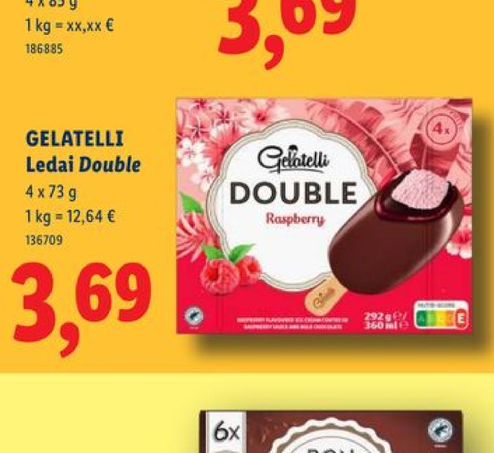 GELATELLI Ledai Double, 4 x 73 g